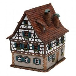   Sigro Kerámia karácsonyi házikó  Illóolaj tartó (kémény) F. Schiller Geburtshaus 10,5 x 14 x 14,5 cm