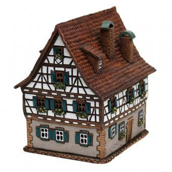 Sigro Kerámia karácsonyi házikó  Illóolaj tartó (kémény) F. Schiller Geburtshaus 10,5 x 14 x 14,5 cm
