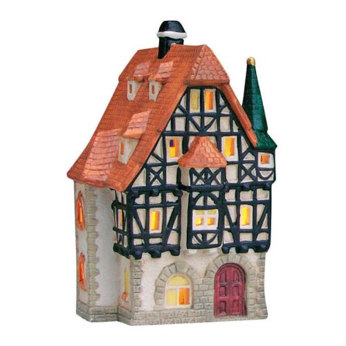 Wurm világító ház, Gyógyszertár Rothenburg/Tauber, porcelán, színes. Méret: 10x19x10 cm