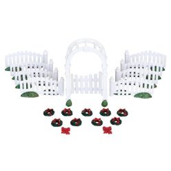   Lemax plastic arbor & picket fences w/decorations s/20 General 2010