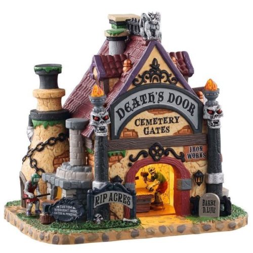 Lemax death's door cemetery gates, b/o led Spooky Town 2020
