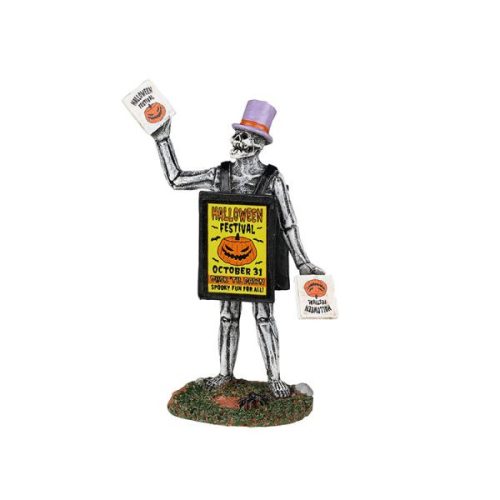 Lemax sandwich board skeleton Spooky Town 2022