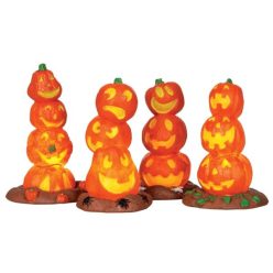 Lemax light up pumpkin stack s/4 Spooky Town 2013