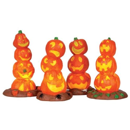 Lemax light up pumpkin stack s/4 Spooky Town 2013