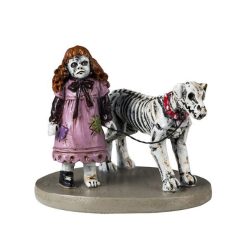 Lemax creepy doll & dog Spooky Town 2025