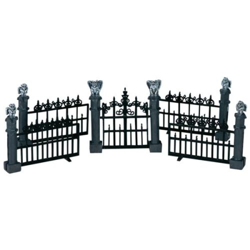Lemax gargoyle fence s/5 Spooky Town 2004