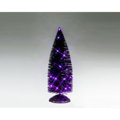 Lemax black bristle tree with purple lights Spooky Town 2025