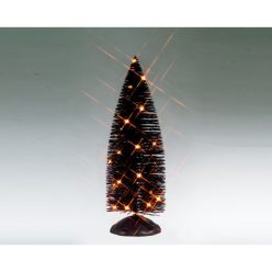 Lemax black bristle tree with orange lights Spooky Town 2025