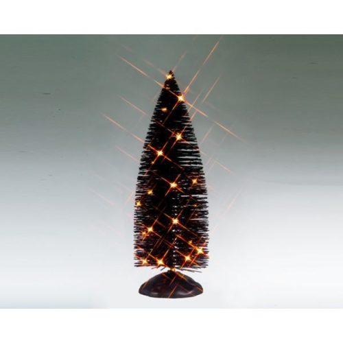 Lemax black bristle tree with orange lights Spooky Town 2025
