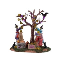 Lemax decorating the spooky tree Spooky Town 2026