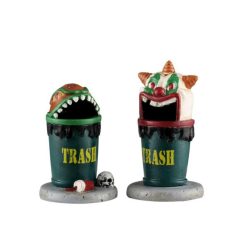 Lemax terrifying trash cans Spooky Town 2026