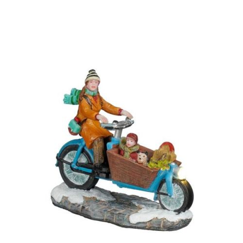 Luville Molendam Mom on her cargo bike battery operated
