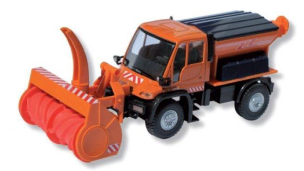 MB Unimog narancssárga színű hóeltakarító gép hómaróval JC2105-H