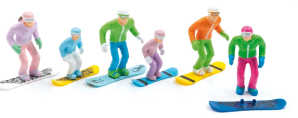 6 db Figura snowboarddal 1:32 JC54300